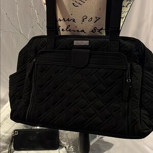 Large Vera Bradley  Diaper Bag Black Quilted women’s  over night bag